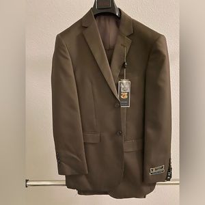 NWT Brown Mens Gianni Uomo Suit Size 36S 30S